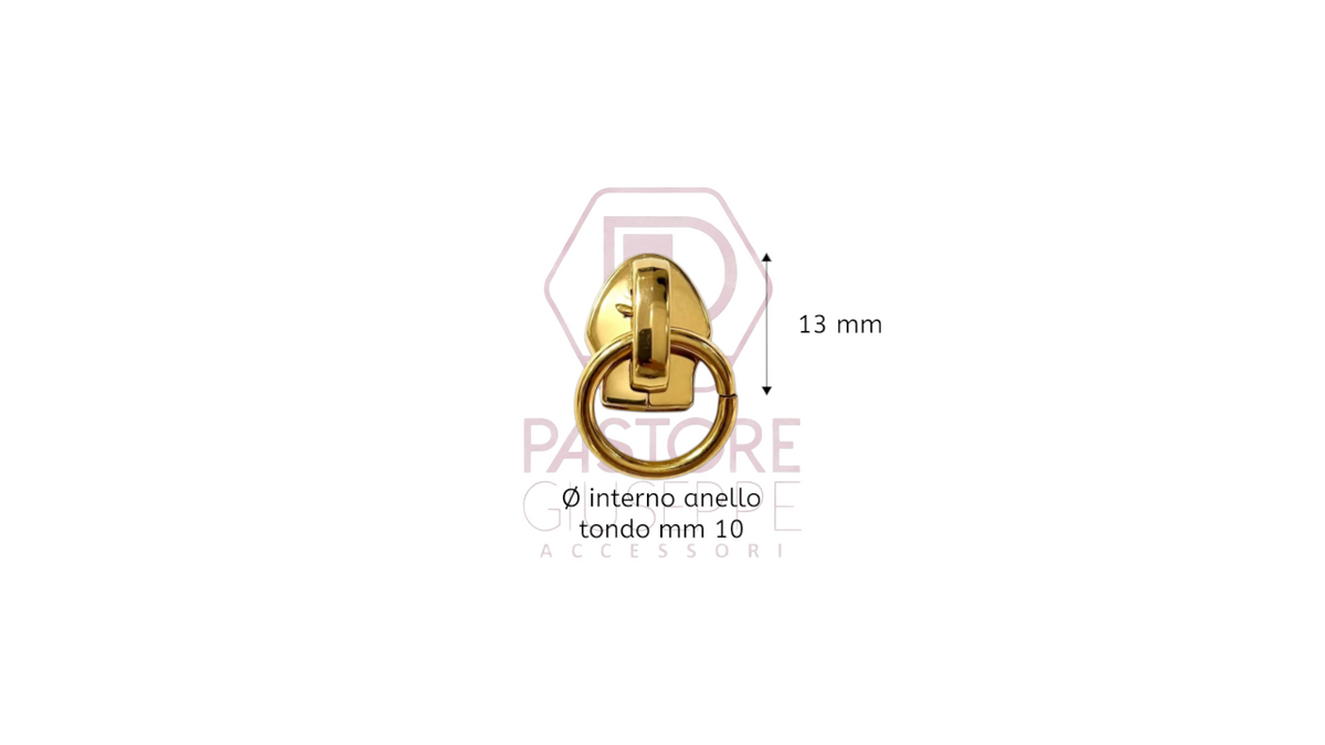 Cursore ed anellino tondo art 3807 per lampo nylon catena 5