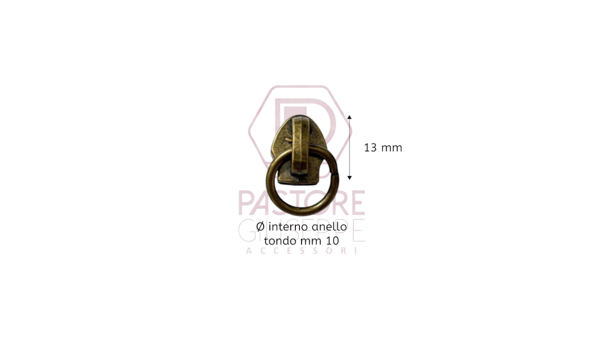 Cursore ed anellino tondo art 3807 per lampo nylon catena 5