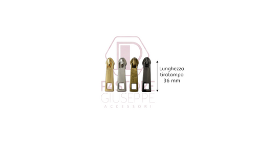 Cursore e tiralampo art 3951 per lampo nylon catena 5